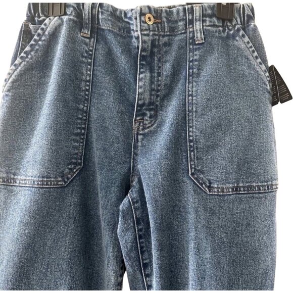 Fashion Nova Never Looking Back Denim Joggers Size M Medium Blue Wash - Picture 8 of 15